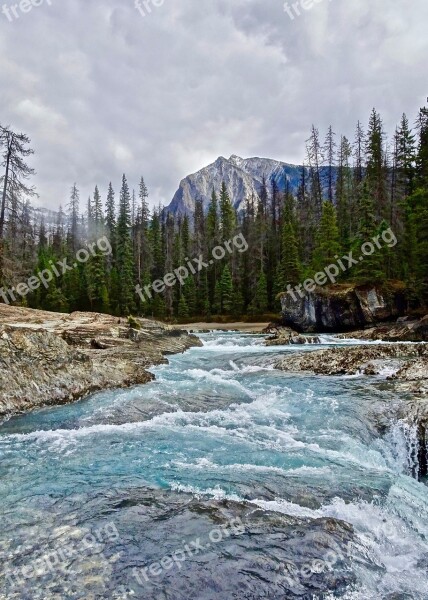 Rapids Waterfall Cascades Scenery Environment