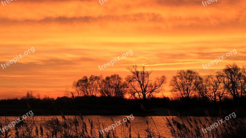 Landscape Sunset Twilight Nature Sky