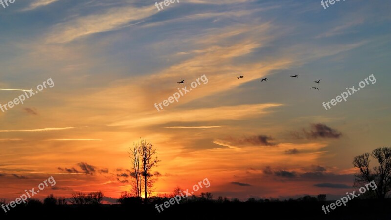 Landscape Sunset Twilight Nature Sky