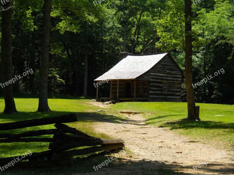 Log Cabin Wilderness Nature Forest Home