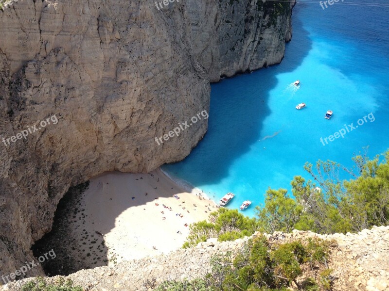 Beach Blue Sea Mediterranean Greece