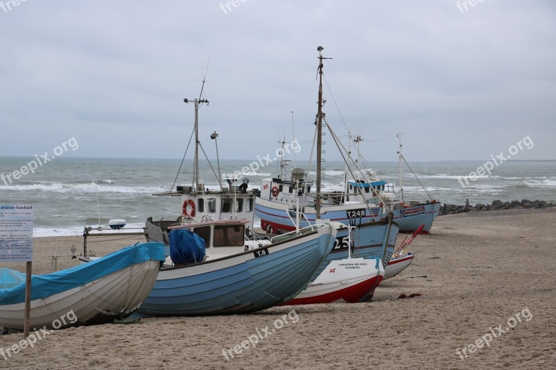 North Sea Sea Boat Ship Denmark