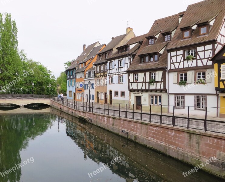 Alsace Colmar Docks River Reflections