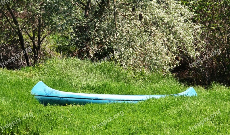 Blue Boat Stranded Nature Hutovo Blato Free Photos