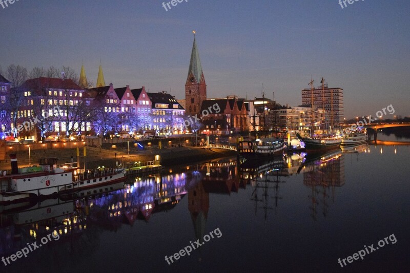 Bremen Weser Kill Sunset Teerhof