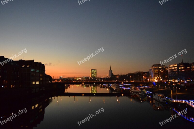 Bremen Weser Twilight Sunset Kill