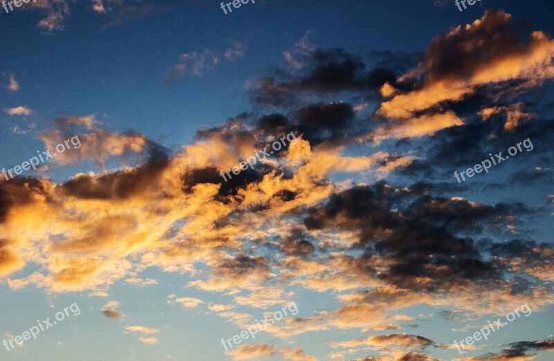 Sky Clouds Clouds Form Sunset Covered Sky