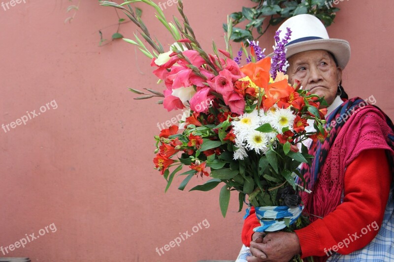 Selling Flowers Flowers Women Indigenous Traditional Clothes