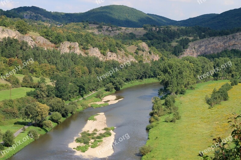 Tetin River Berounka View Landscape