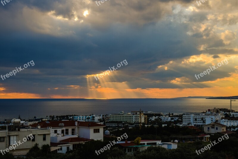 Cyprus Ayia Napa Town View Sea Sky