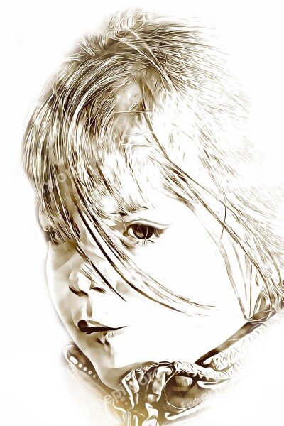 Digital Graphics Girl Facial Little Girl