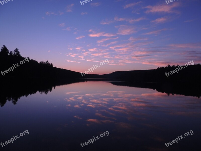 Sunset Hickey Lake Québec Twilight Free Photos