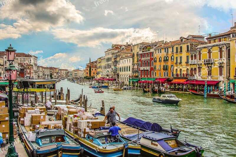 Venice Grand Canal Venezia Boats