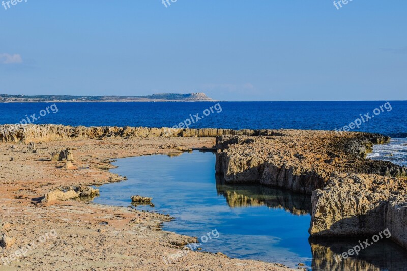 Cyprus Ayia Napa Makronissos Rocky Coast Landscape