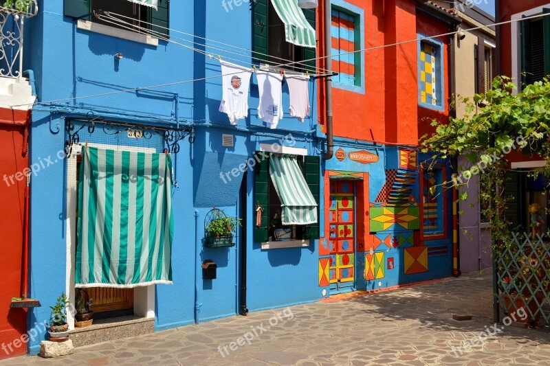 Burano Colours Colorful Italy Travel