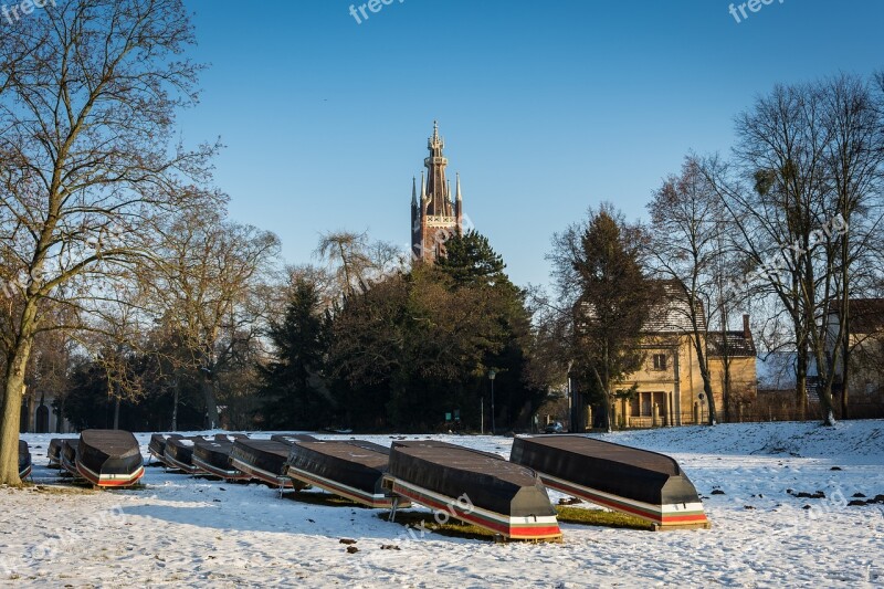 Winter Park Park Wörlitz Cold Snow