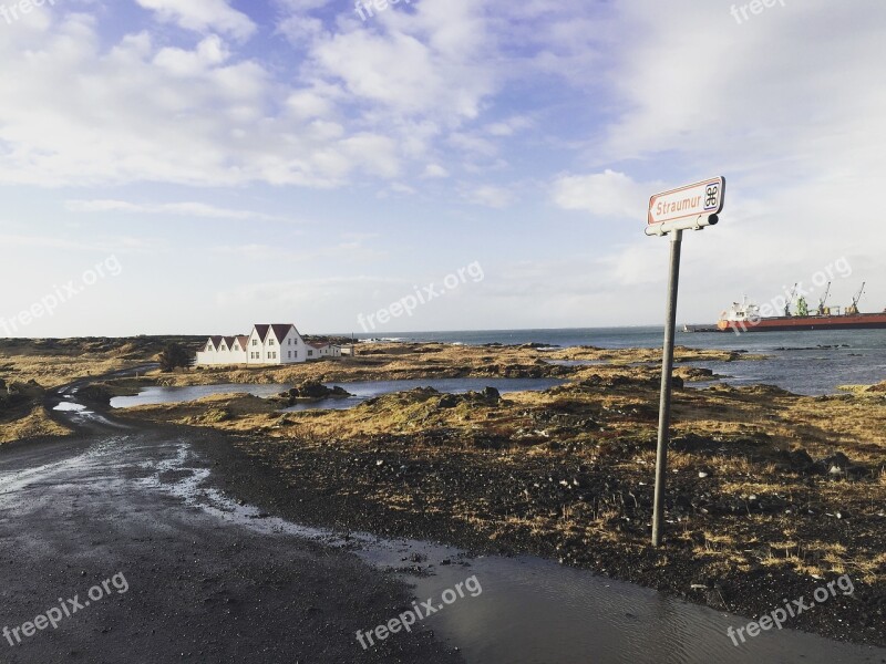 Iceland Travel Wanderlust Sign Landscape