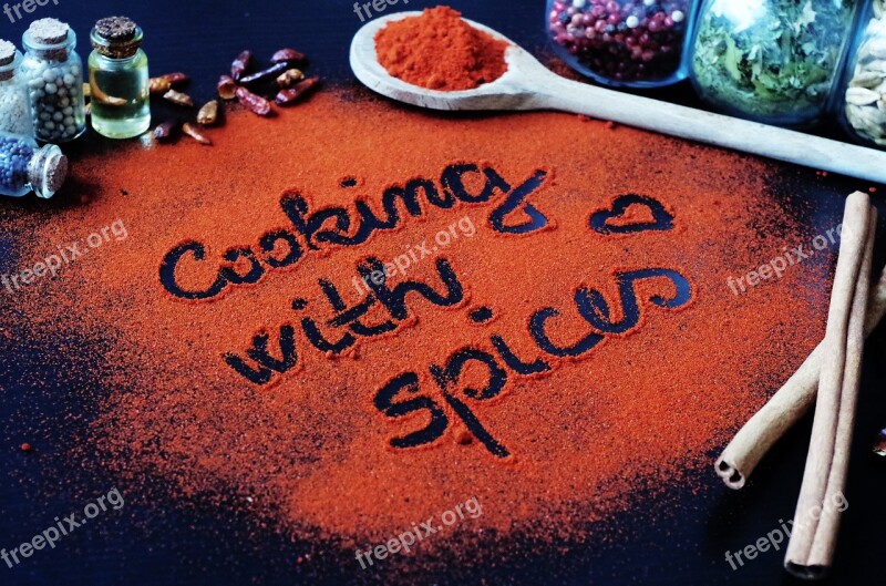 Paprika Pepper Cooking The Inscription Colorful Spices