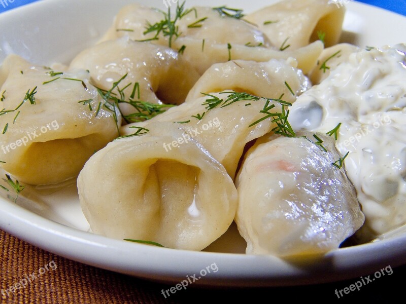 Pelmeni Food Fish Dishes National Cuisine Russia