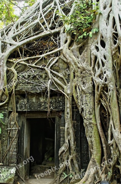 Cambodia Angkor Angkor Thom Temple Ruins