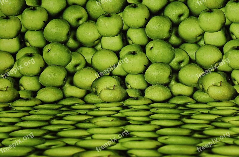 Background Image Apple Fruit Green Textile