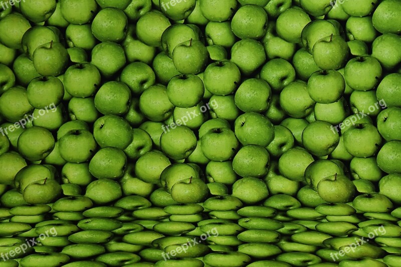 Background Image Apple Fruit Green Textile