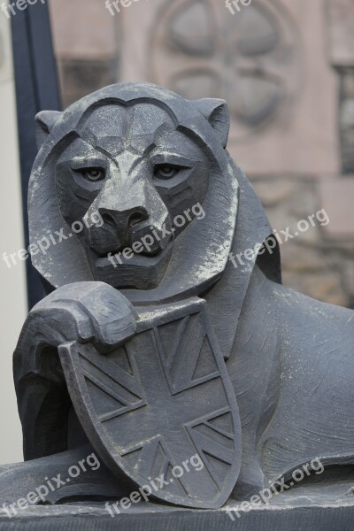 Lion Stone Sculpture Scotland Castle Monument