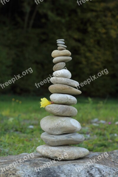 Stone Tower Stones Balance Stacked Free Photos