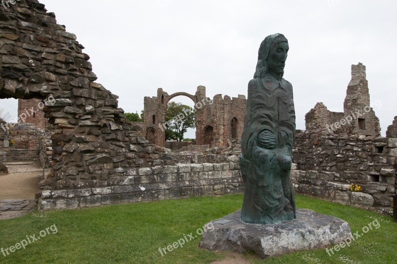 Ruins Lindisfarne Priory Lindisfarne Nort Northumberland