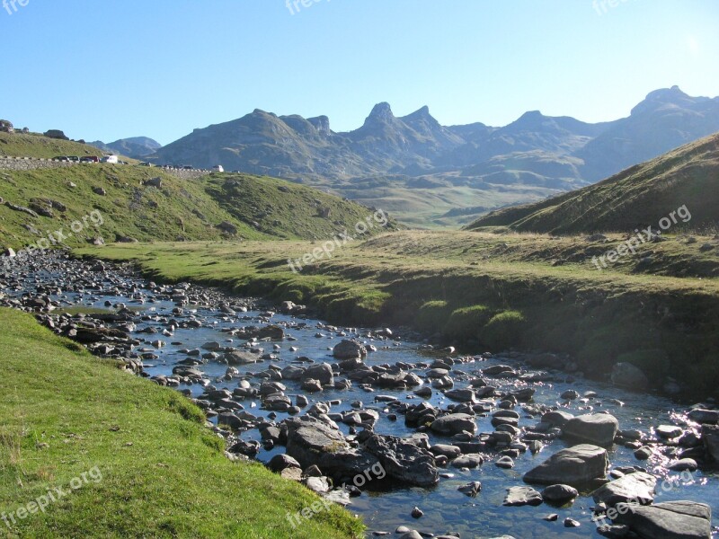 Pyrenees Mountain Valley River Water Courses