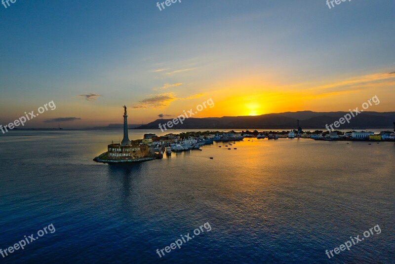 Messina Sicily Port Harbor Sunset