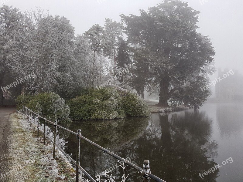 Winter Fog Landscape Nature Castle