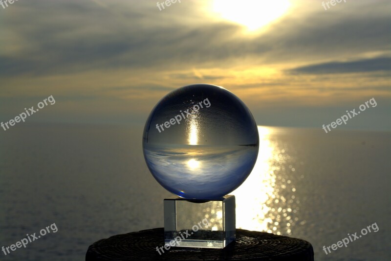 Ball Ball Photo Glass Ball Glass Sunset