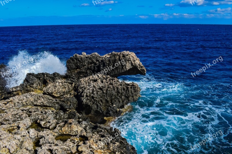 Coast Rocky Sea Nature Horizon