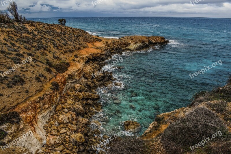 Cyprus Kapparis Cliff Cove Coastal Path