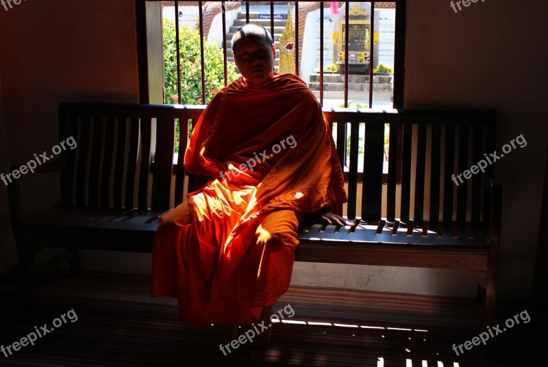 Monk Temple Asia Religion Buddhism