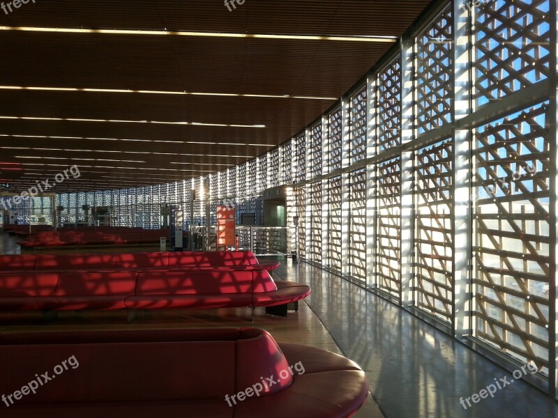 Airport Terminal Departure Deserted Lounge