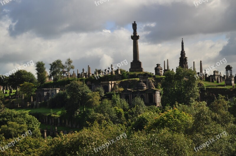 Scotland Glasgow Monument Cemetery Tourism