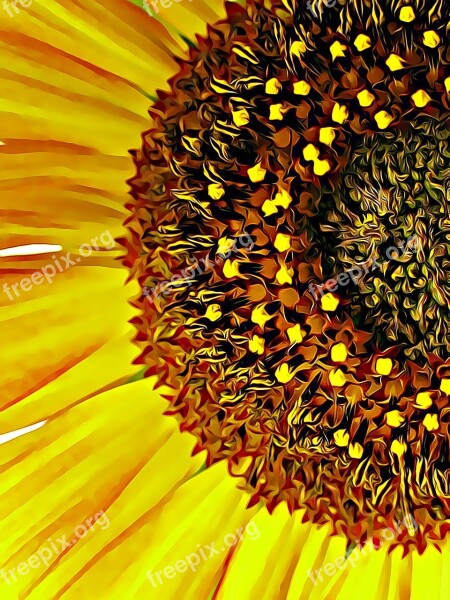 Sunflower Stamen Flower Pistil Summer Flowers