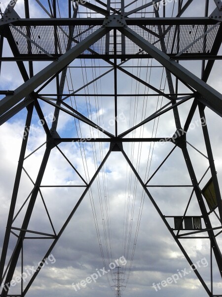 High Voltage Mast Powerlines Pylon Electricity