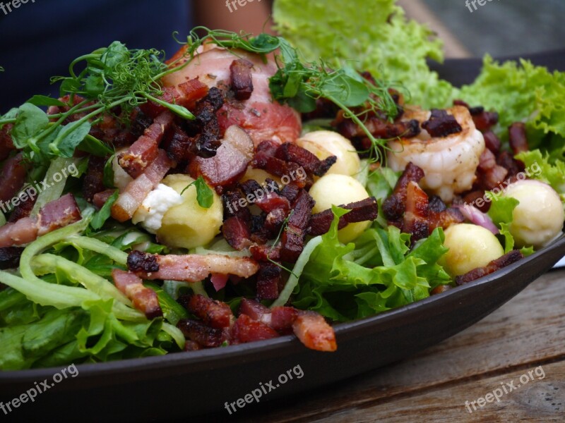 Meal Salad Bacon Salad Lettuce Food