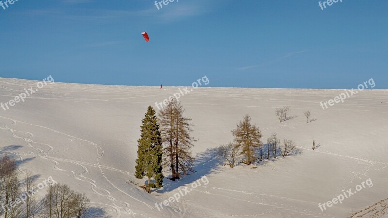 Winter Mountains Snow Sport Snowkiting