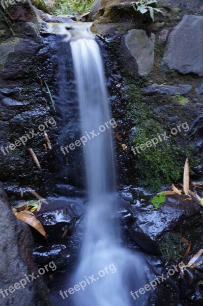 El Salvador Waterfall Water Freshness Rocks