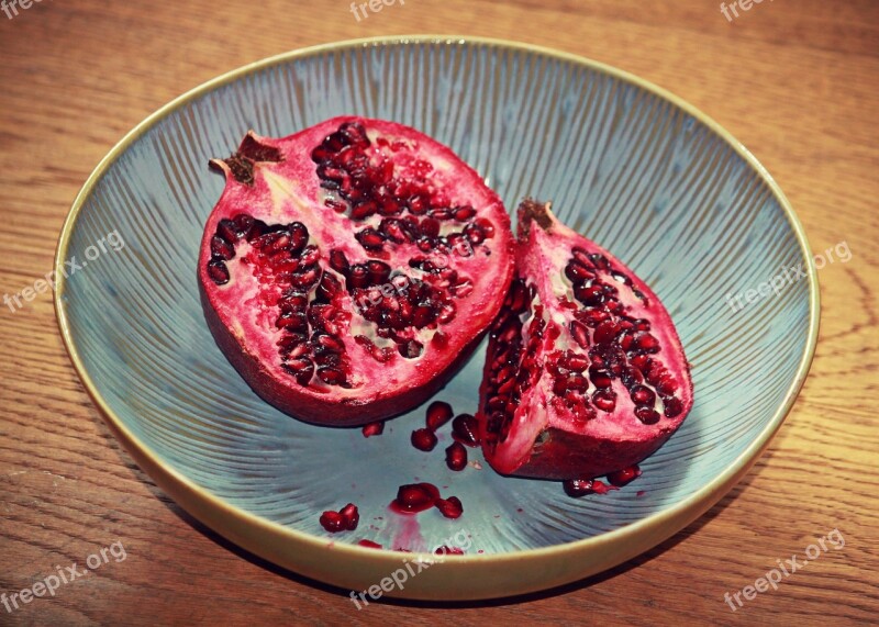 Pomegranate Fruit Fruit Kernels Food Eat