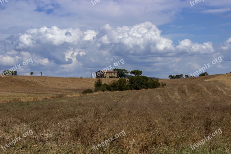 Tuscany Italy Landscape Agriculture Sky