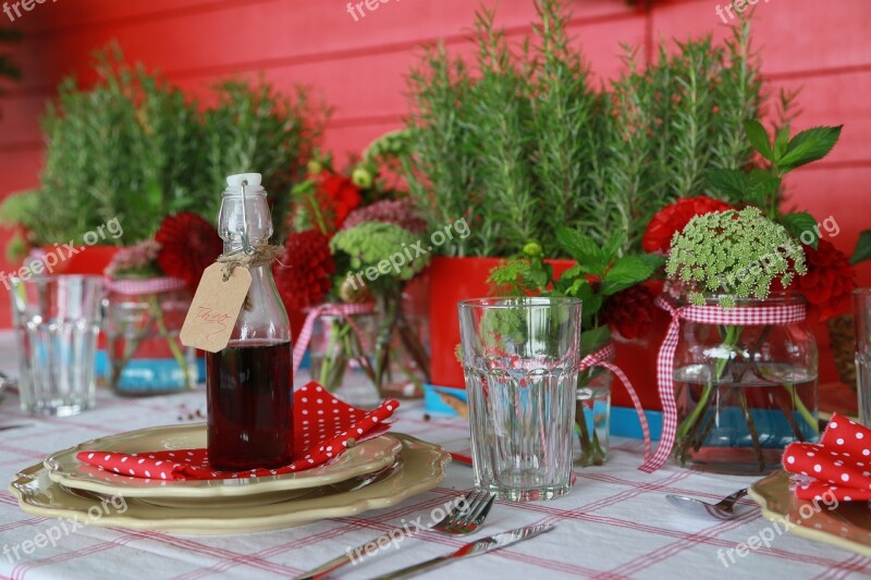 Tablecloth Decoration Still Life Gedeckter Table Barbecue