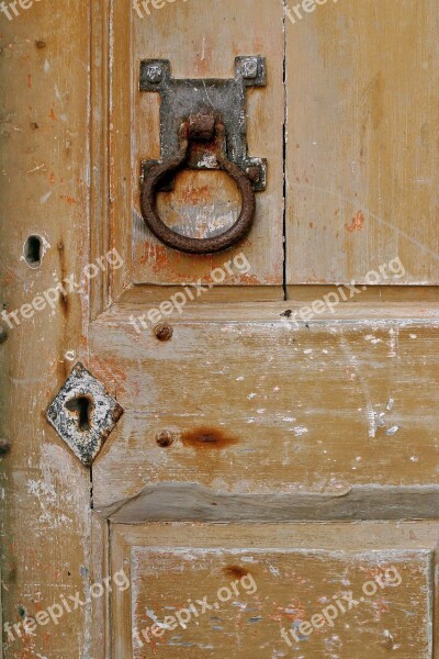 Door Old Textured Knocker Keyhole