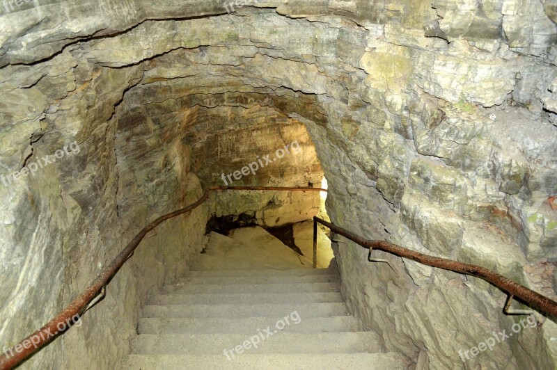 Cave Stairs Underground Rock Nature