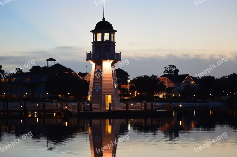 Lighthouse Dawn Tower Beach Water