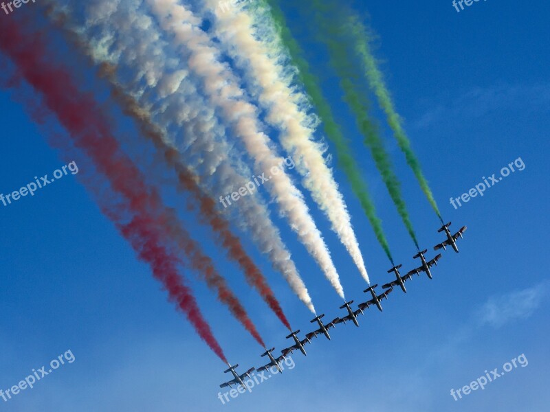 Frecce Tricolori Aeronautics Aircraft Sky Acrobatic